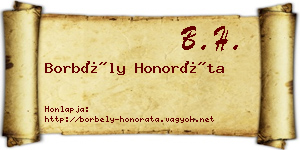 Borbély Honoráta névjegykártya
