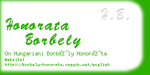honorata borbely business card